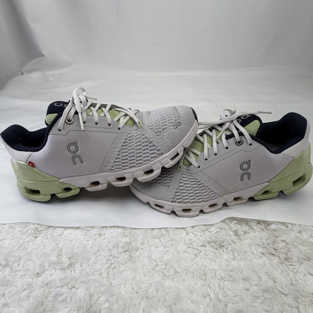 On Running Women's Light Gray and Sage Green Cloudswift Sneakers